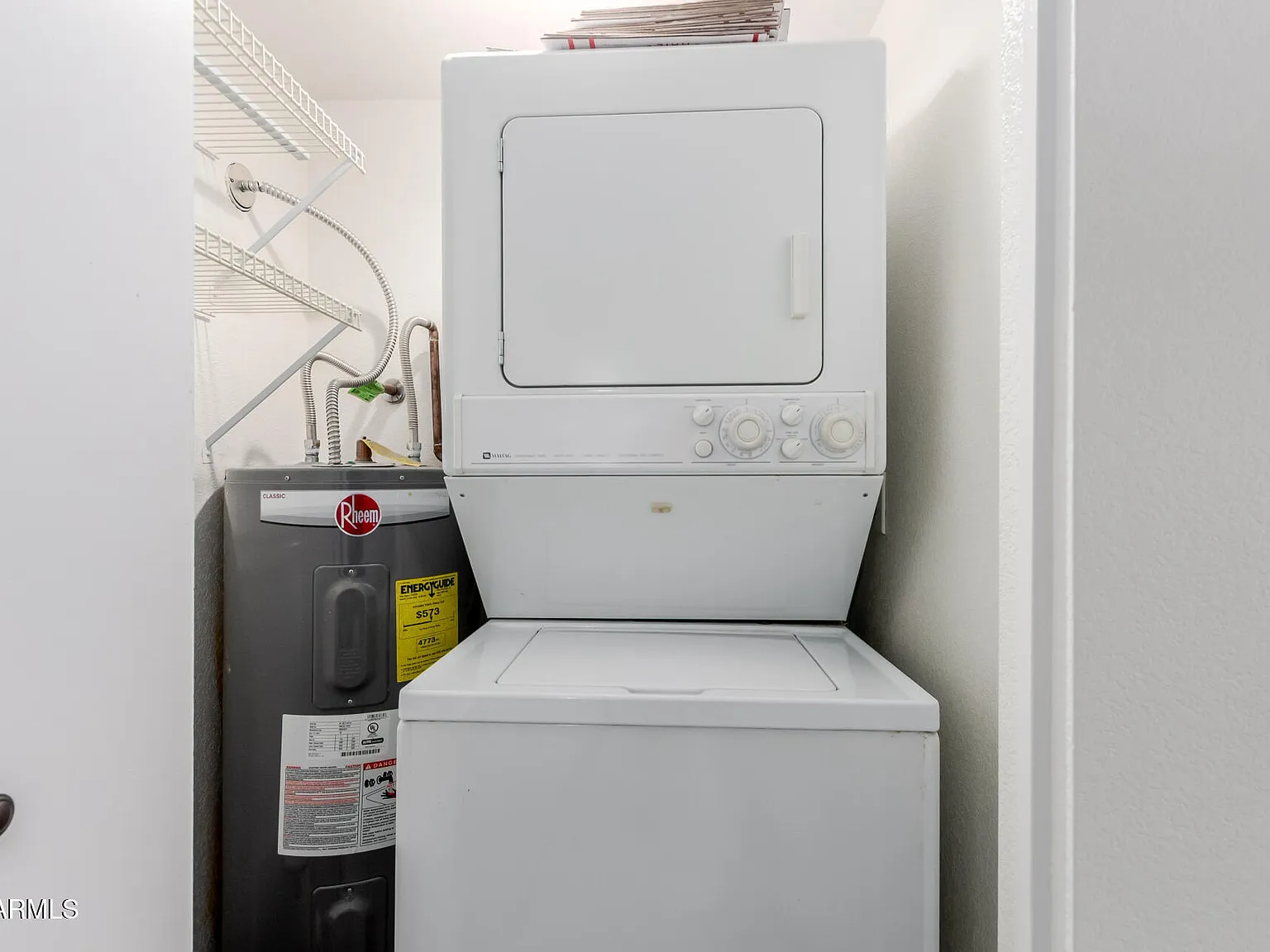 Utility closet and washer dryer